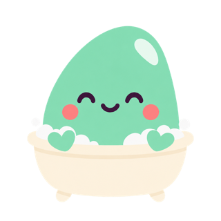 A Pebble enjoying a bubbly bath.